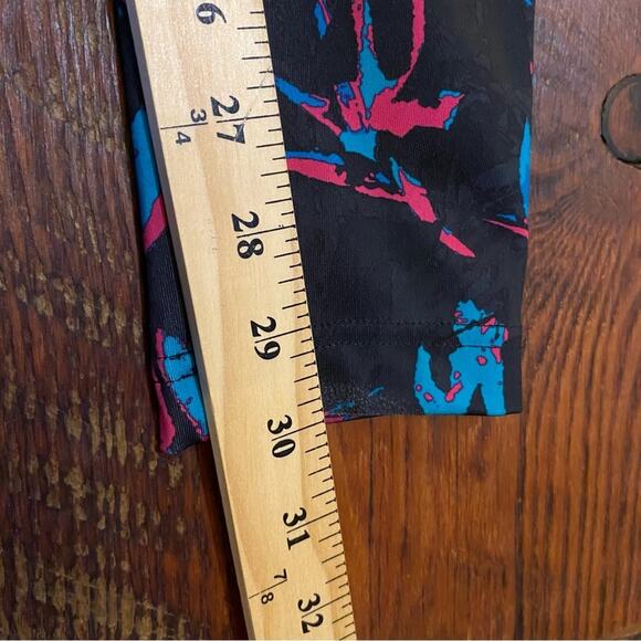 Adidas Women's Leggings Size Small Retro Tech Printed Neon Activewear Workout - Picture 7 of 7